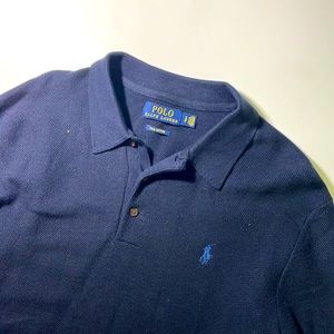 Polo by Ralph Lauren mens S Small dark blue pima cotton polo style sweater EUC